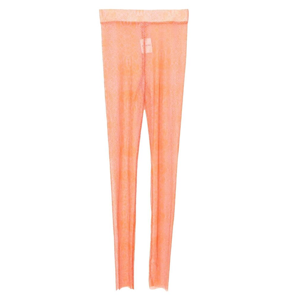 INTIMATELY FREE PEOPLE Mesh Sheer Legging S High Rise Orange Mot NWT B86